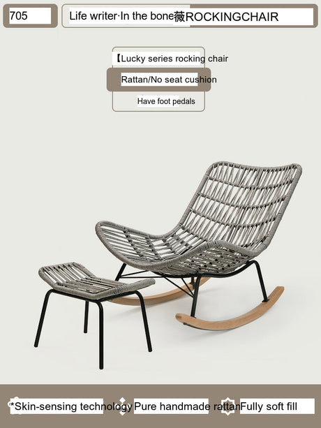 WEIWU Noah Rattan Belly Rocking Chair from WEIWU