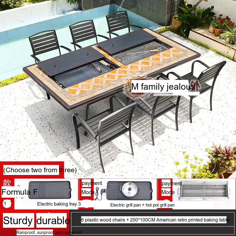 MOJIA Yannis Smokeless Electric Korean BBQ & Hot Pot Grill Table from MOJIA