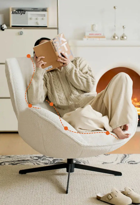 Eggshell Teddy Velvet Chair from maija