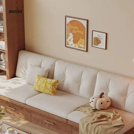 Japanese Style Solid Wood Sofa with Storage System from maija