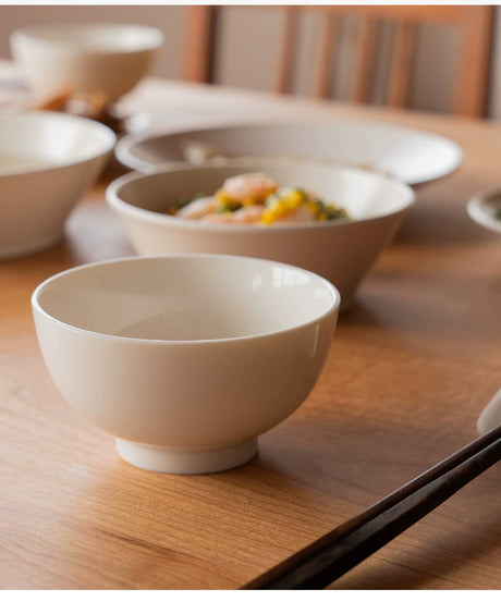 MUMO Leo White Porcelain Rice Bowl Set from MUMO