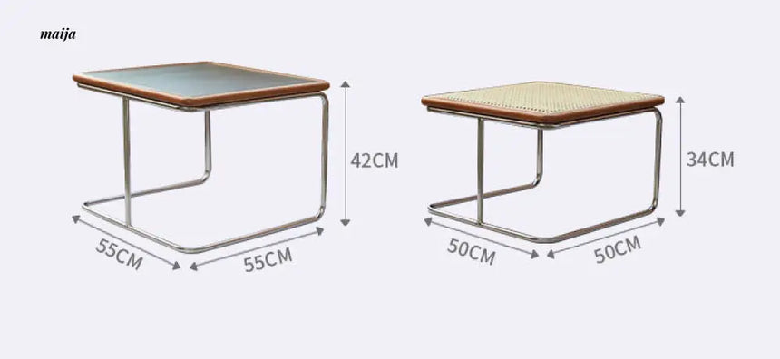 Retro Classic Rattan Glass Nested Tables from maija