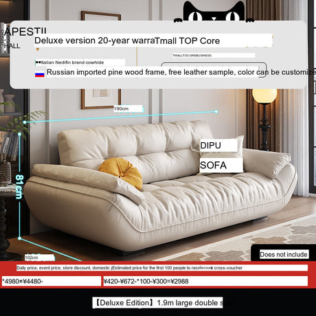 DIPU Cassius Minimalist Cream Leather Sofa from DIPU