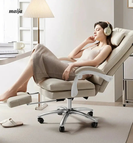 Black and White R3 Reclining Office Chair from Kaiyashi