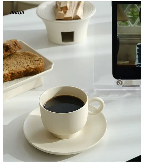WENSHUO Cream Ceramic Coffee Set from WENSHUO