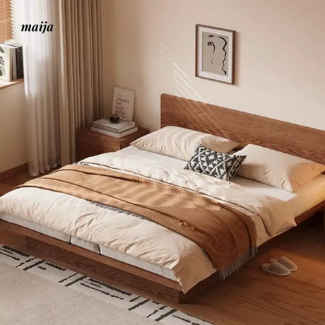 Platform Solid Wood Bed with Storage System from AI