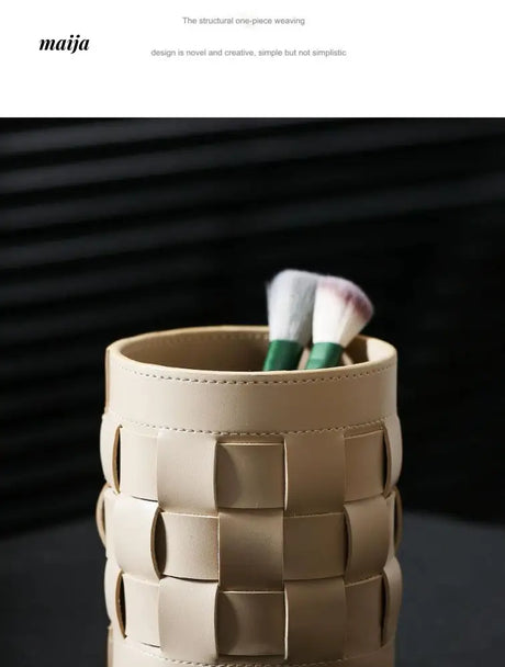 MUYE Woven Leather Make Up Brush Holder from MUYE
