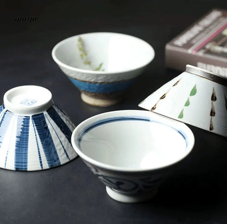 Hand-Painted Underglaze Japanese Rice Bowls from Small Device