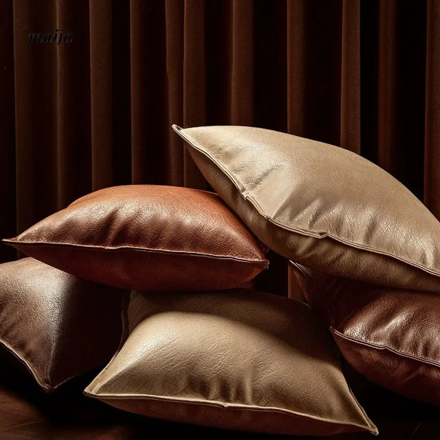 Vegan Leather Square Cushion from maija