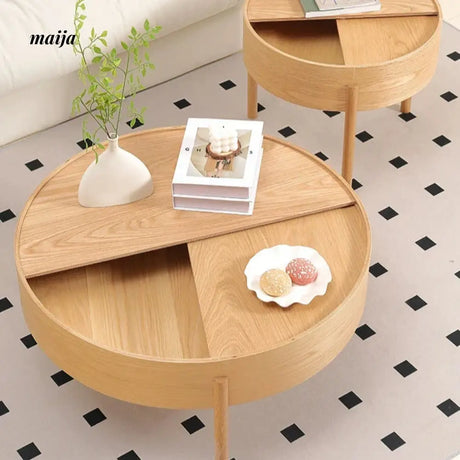 MIKA Multifunctional Solid Wood Storage Side Table from MIKA