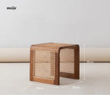 Rattan Wooden Square Stool from maija
