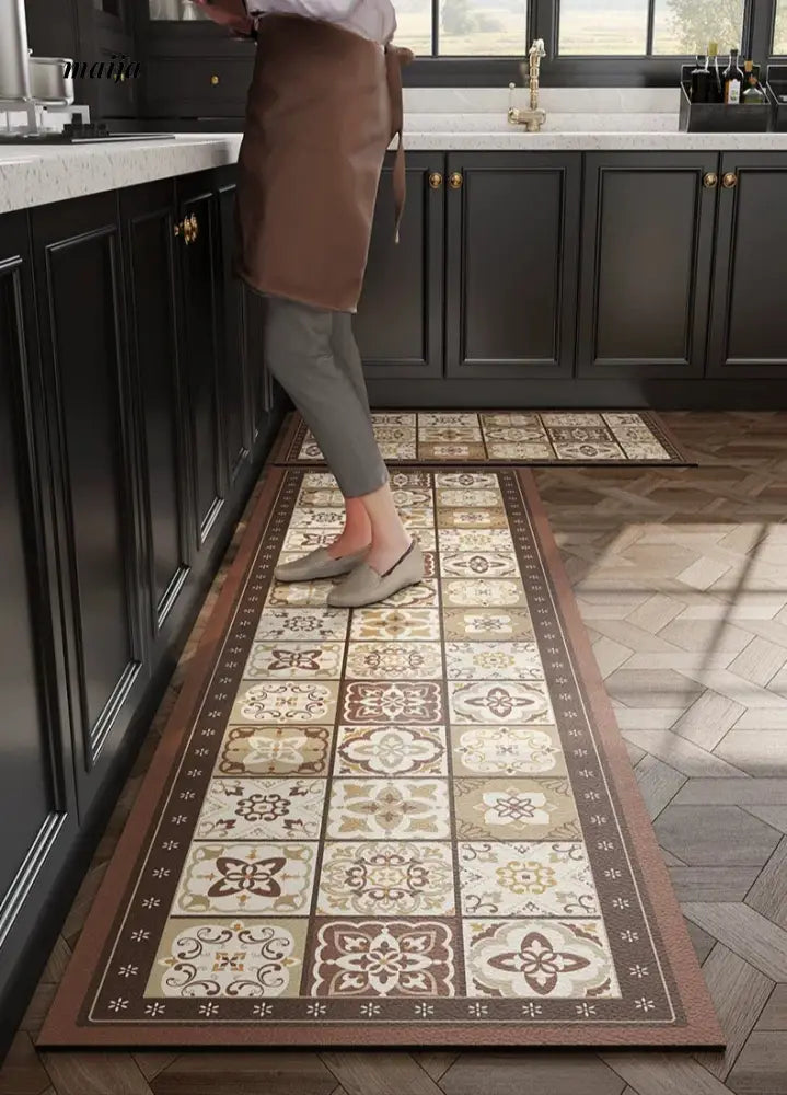 AOJU French Baroque Design Nonslip Kitchen Mat