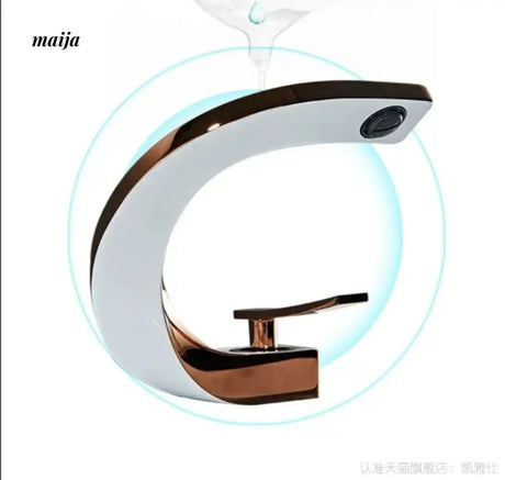 Creative Curve Copper Basin Faucet from Kaiyashi