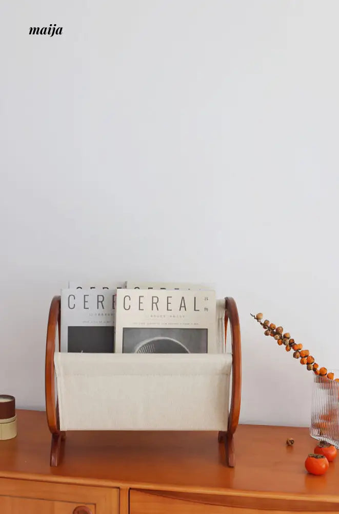 Retro Cherry Wood Magazine Rack from maija