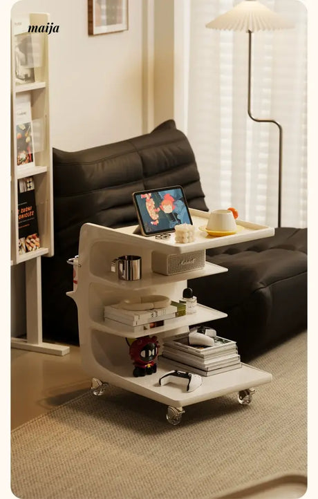 PUMPKIN BOX Acrylic Cream Coffee Table Cart from PUMPKIN BOX