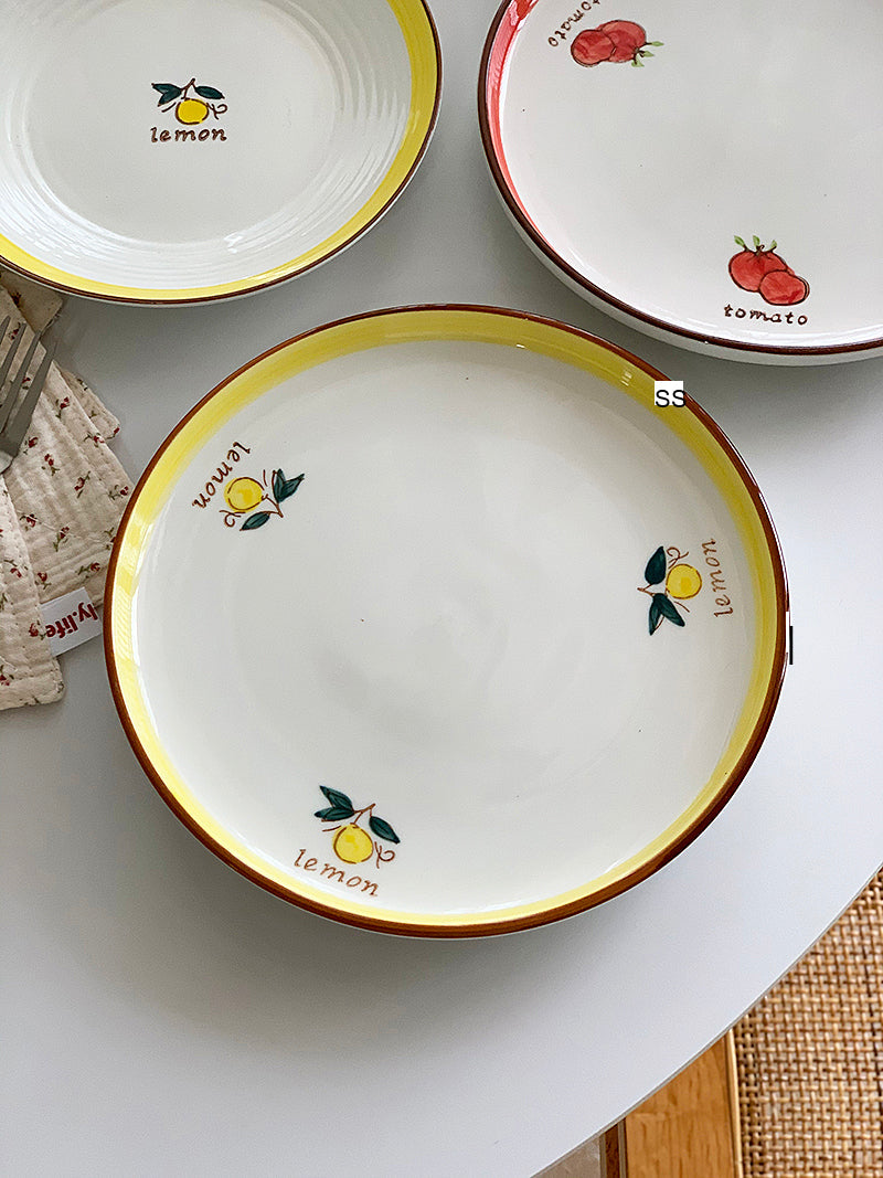 YASUKI Emilia Pastoral Fruit Glaze Ceramic Rice Bowl from YASUKI