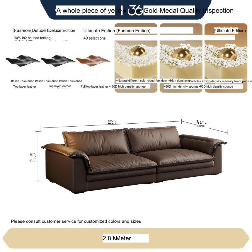 FASATI Jasper Luxurious Deep-Seat Leather Sofa from FASATI