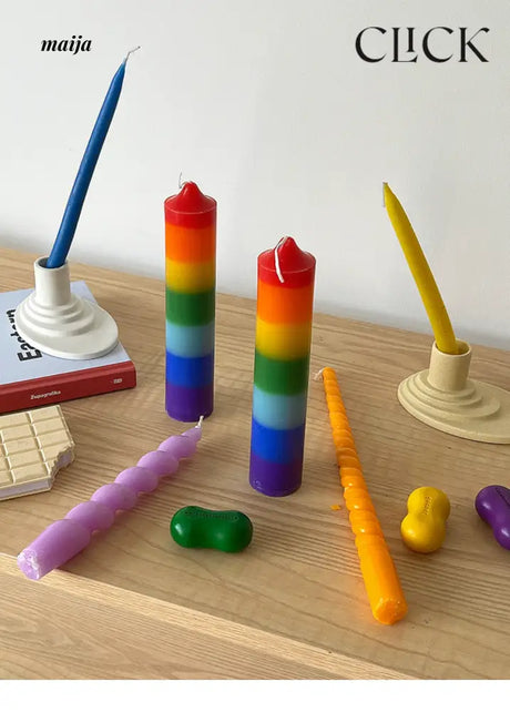 CLICK Gradient Rainbow Candle Holiday Decor from CLICK