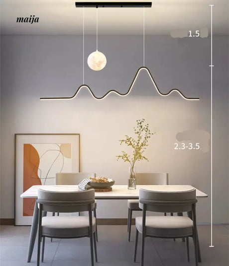 GVG Moon and Mountain Ceiling Lamp from Kaiyashi