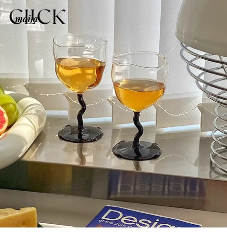 CLICK Irregular Retro Cocktail Glass Twisted Handle from CLICK