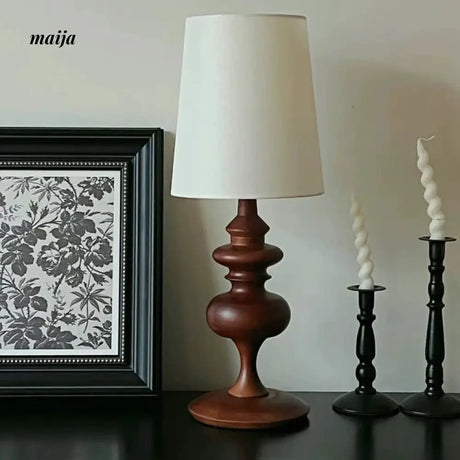 Romantic Solid Wood Retro Table Lamp from maija
