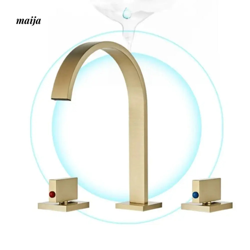 Bronze Waterfall Three Piece Basin Faucet from Kaiyashi