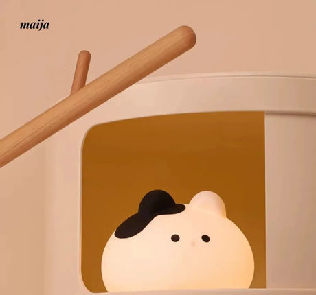 MUID Squeezy White Cat With Black Spot Night Lamp from MUID