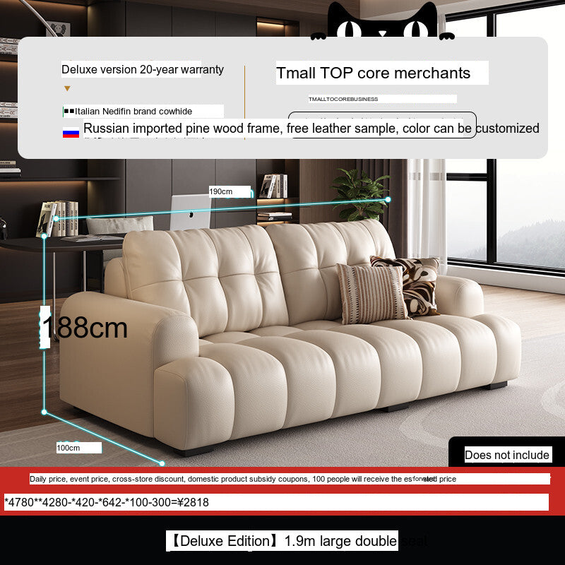 DIPU Nova Cream Cowhide Sofa from DIPU
