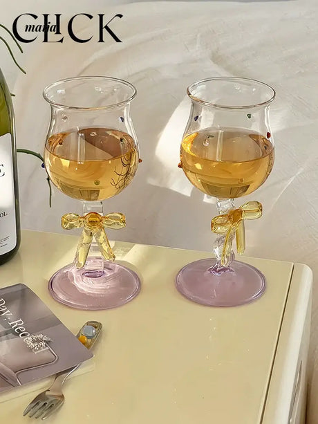 CLICK Handmade Glass Bow Champagne Goblet from CLICK