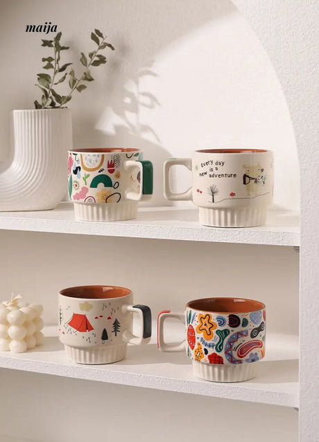 Abstract Colourful Painting Mug from Kumagaigumi