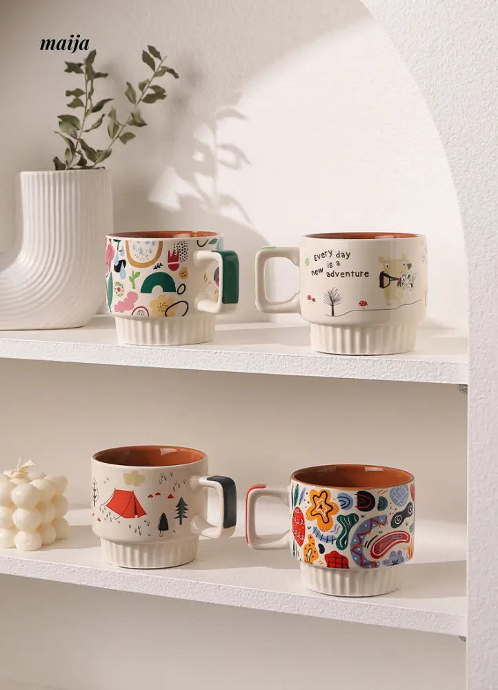 Abstract Colourful Painting Mug from Kumagaigumi