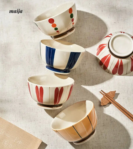 Japanese Ceramic Chie Rice Bowls from maija