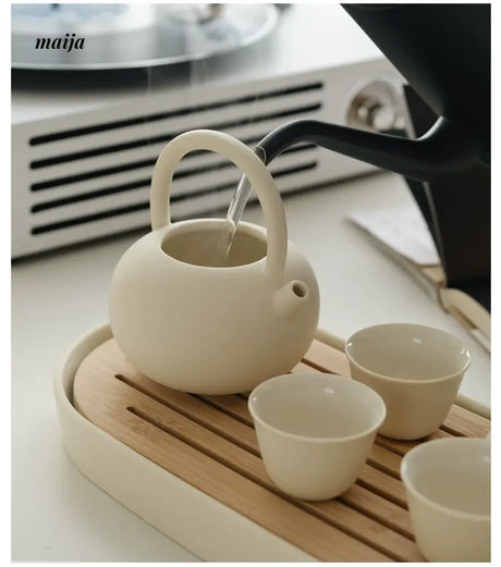 WENSHUO Cream Japanese Ceramic Cup Set from WENSHUO