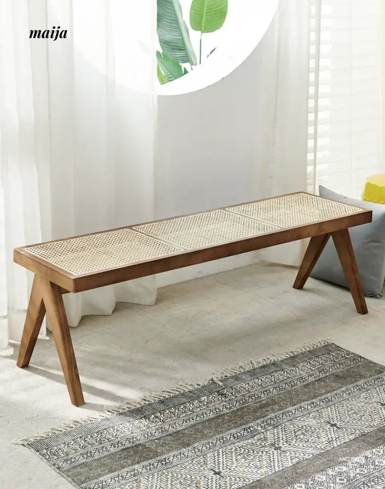 RATTAN CRAFTSMAN Wooden Shoe Bench from Lynn's Lamp
