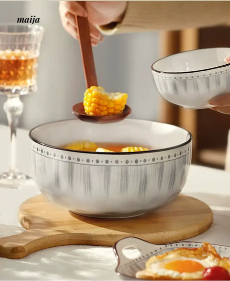 MOSE Blue Line Japanese Soup Bowl from MOSE