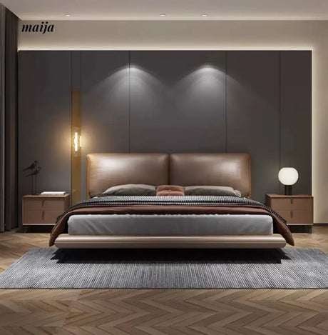 Dexter Leather Minimalist Bed from Kaiyashi
