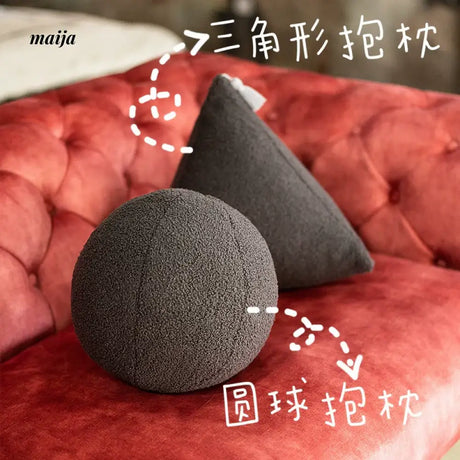 MISTYWOOD White Plush Triangle Sofa Pillow from MISTYWOOD