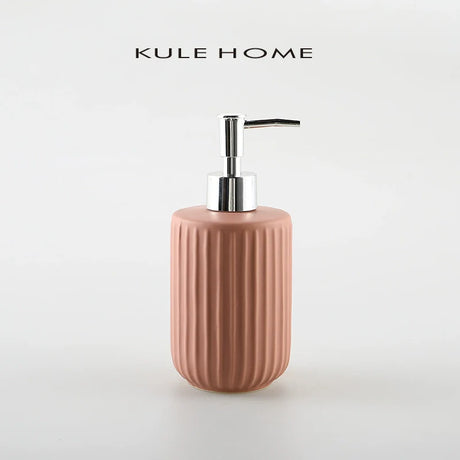 KULE HOME Stripe Ceramic Lotion and Hand Soap Bottle from KULE HOME