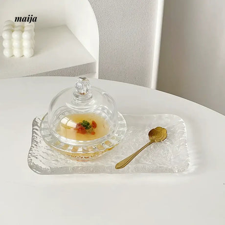 BANKE Transparent Bird's Nest Glass Bowl with Lid from BANKE