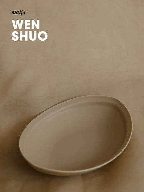 WENSHUO Cream Oval Ceramic Plate from WENSHUO