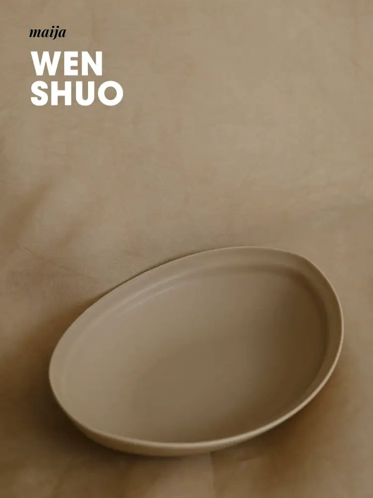 WENSHUO Cream Oval Ceramic Plate from WENSHUO