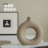 WENSHUO Circular Nordic Ceramic Vase from WENSHUO