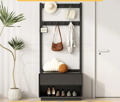 LINYUE Lila Minimalist Wooden Hanger with Shoe Shelf from LINYUE