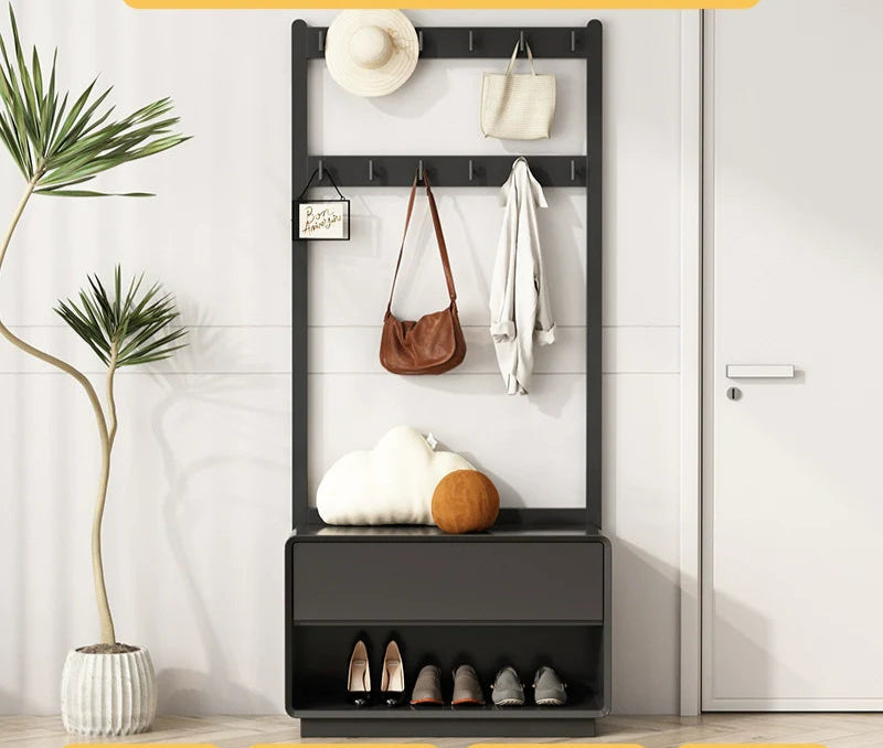 LINYUE Lila Minimalist Wooden Hanger with Shoe Shelf from LINYUE