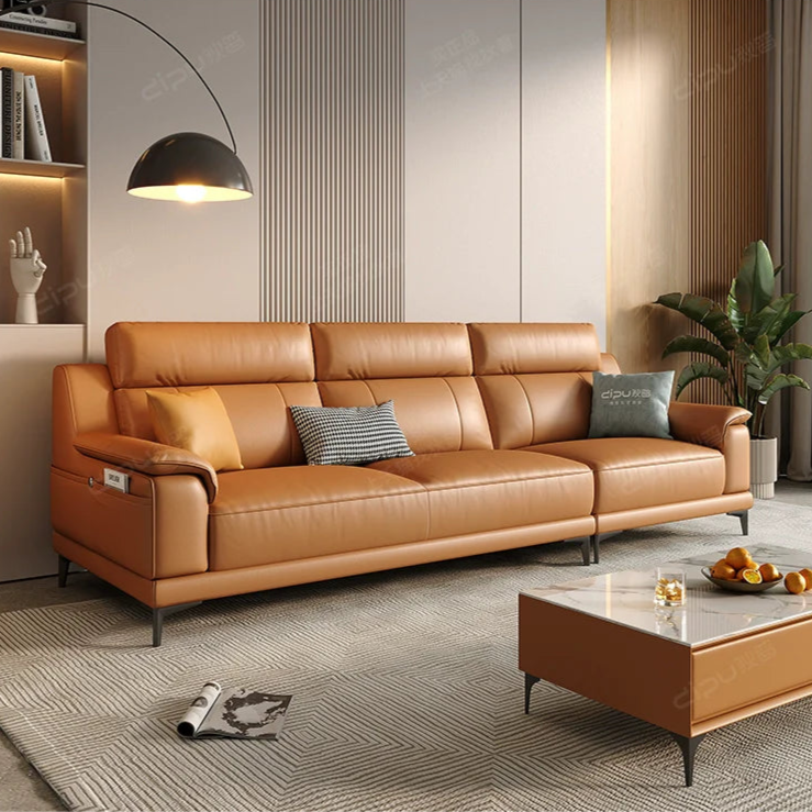 DIPU Tanner Cream Leather Sofa from DIPU