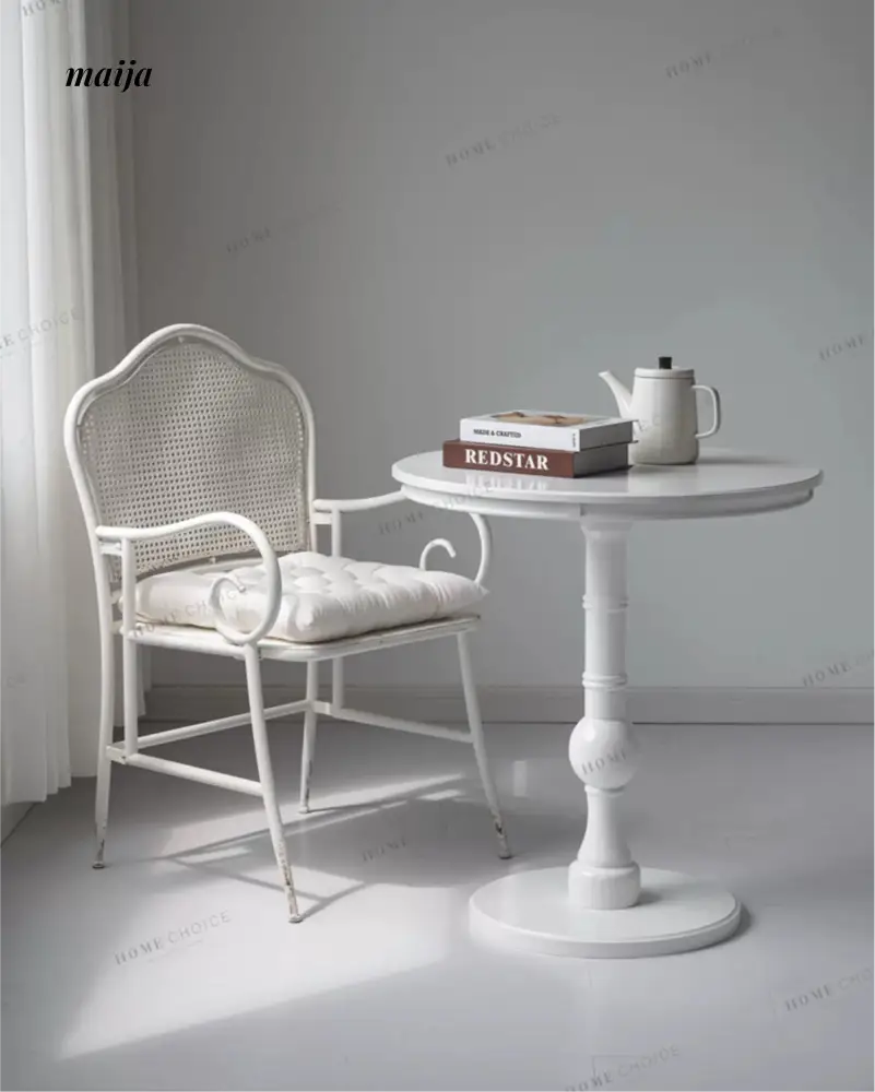 LIVINGPLUS White Round Leisure Coffee Table from LIVINGPLUS