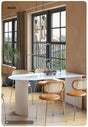 LOWERLEFT Cream Island Dining Table from Lower Left