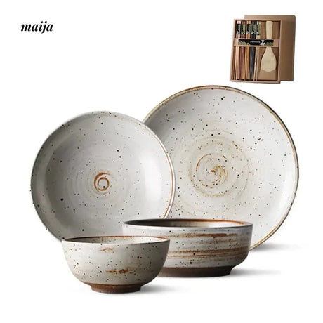 JOTO Japanese Style Seventeen Color Rough Pottery Dinner Set from MOSE