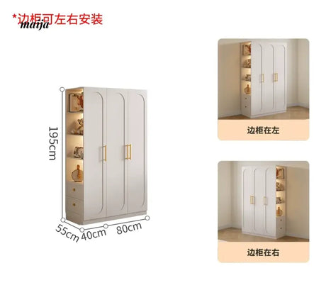 MEIHOUSE French Cream Bedroom Storage Combination Coat Cabinet from MEIHOUSE