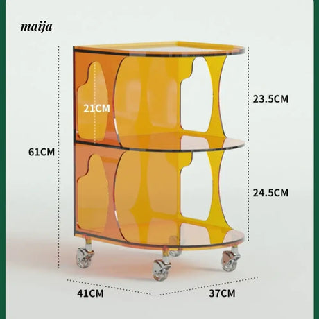 PUMPKIN BOX Acrylic Cream Coffee Table Cart from PUMPKIN BOX